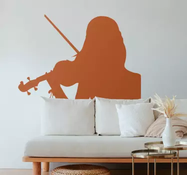 Inspired violinist violin silhouette classical music wall sticker - TenStickers