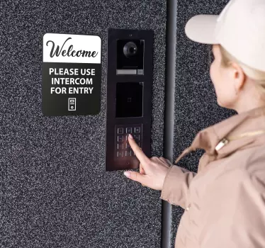 Intercom sign door vinyl sticker - TenStickers