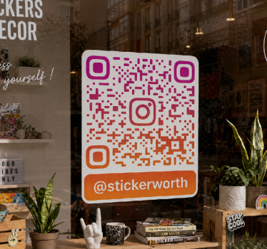 Internet sticker vibrant sunset instagram qr - TenStickers