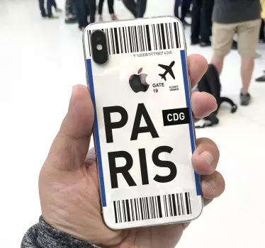 Iphone sticker flight ticket to paris - TenStickers