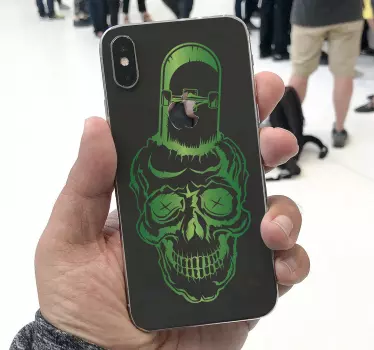Iphone sticker green skull design - TenStickers