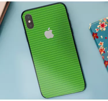 Iphone sticker green striped cover - TenStickers