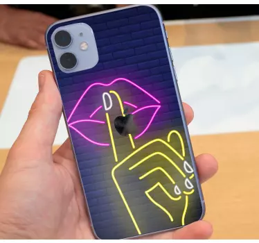 Iphone sticker lips and finger design - TenStickers