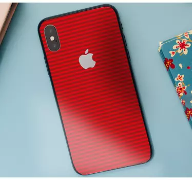 Iphone sticker red striped cover - TenStickers