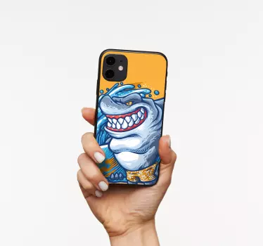 Iphone sticker smiling shark - TenStickers