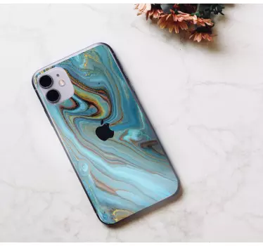 Iphone sticker swirling ocean tones - TenStickers