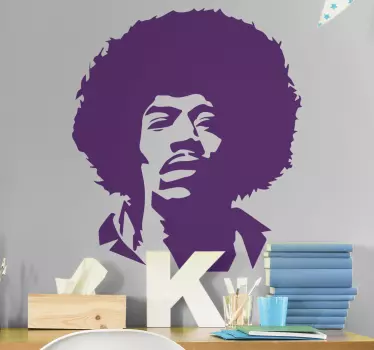 Jimi Hendrix silhouette retro wall stickers - TenStickers