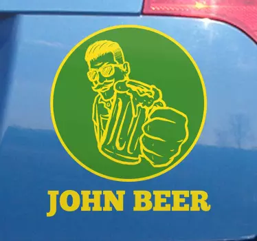 John beer Car Decal - TenStickers