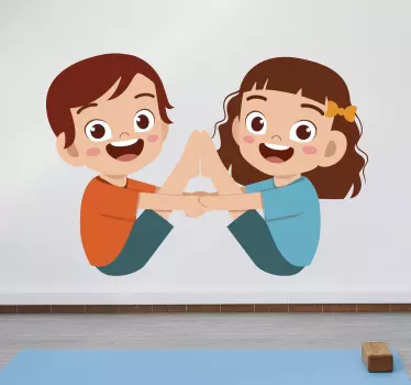 Joyful children playing wall sticker for kids - TenStickers