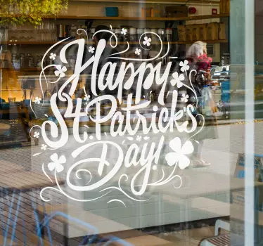 Joyful St. Patrick's Day shop window sticker - TenStickers