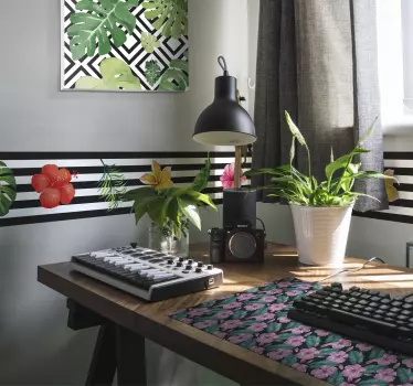 Jungle print flower wall decal - TenStickers