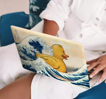 Kanagawa Rubber Duck laptop sticker - TenStickers