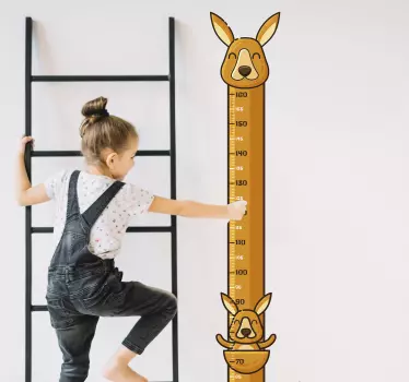 Kangaroo Meter height chart sticker - TenStickers