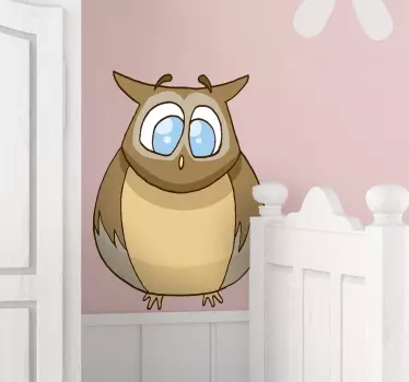 Kids Blue Owl Decal - TenStickers
