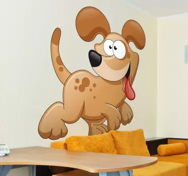 Kids comic cartoon wall dog sticker - TenStickers