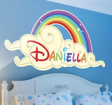Kids Rainbow Cloud Customisable Sticker - TenStickers