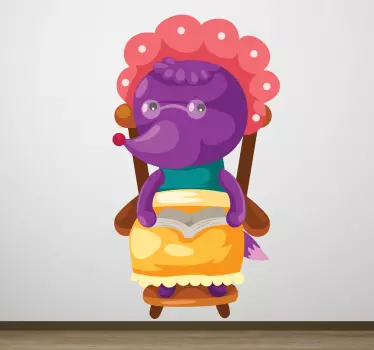 Kids Wolf Grandmother Wall Sticker - TenStickers