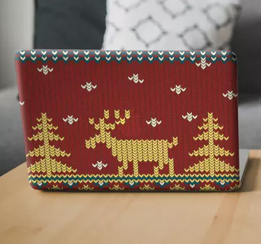 Knit effect Christmas laptop skin - TenStickers