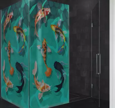 Koi shower sticker - TenStickers