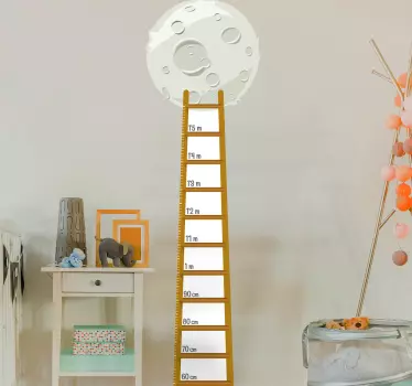 Ladder to Moon height chart sticker - TenStickers