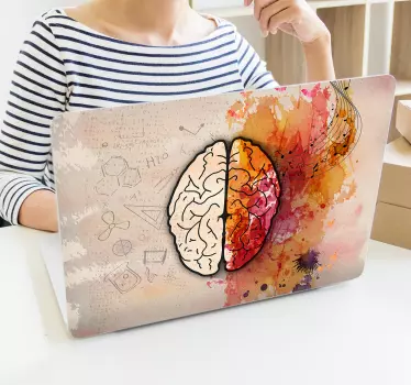 Laptop sticker adhesive brain artistic - TenStickers