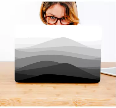 Laptop skin abstract mountain waves design - TenStickers