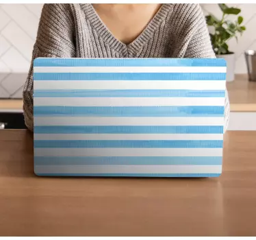 Laptop skin blue striped surface - TenStickers
