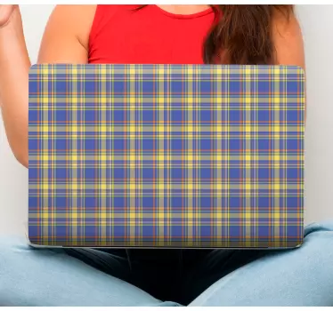 Laptop skin checked print cover - TenStickers