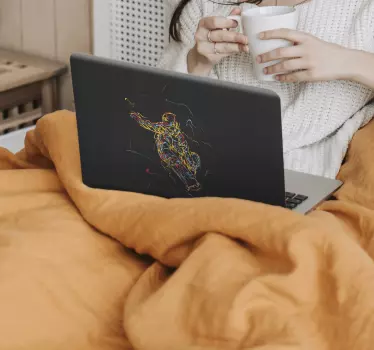 Laptop skin colorful action figure design - TenStickers