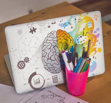 Laptop skin colorful brain design - TenStickers