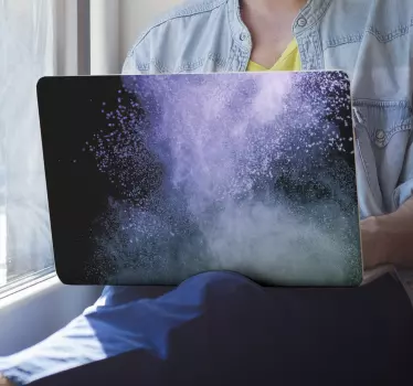 Laptop skin colorful smoke design - TenStickers