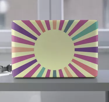 Laptop skin colorful sunburst design - TenStickers