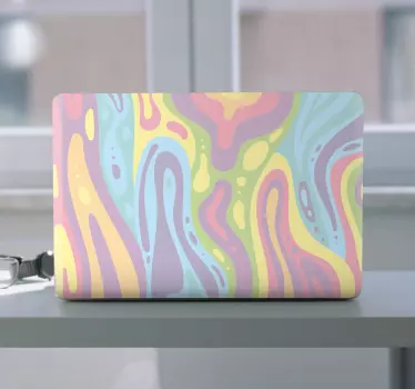 Laptop skin colorful wave designs - TenStickers