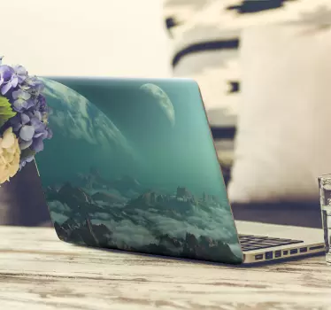Laptop skin cosmic mountain landscape - TenStickers