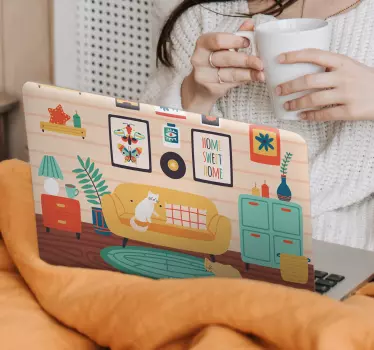 Laptop skin cozy home vibe - TenStickers
