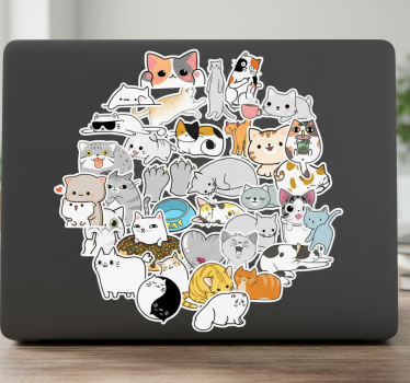 Laptop skin cute cat stickers - TenStickers