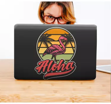 Laptop skin flamingo aloha design - TenStickers