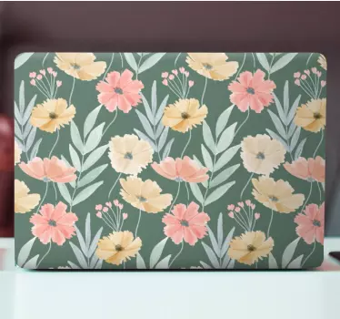 Laptop skin floral patterned decor - TenStickers