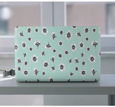 Laptop skin floral print design - TenStickers