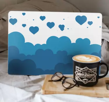 Laptop skin heart cloud design - TenStickers
