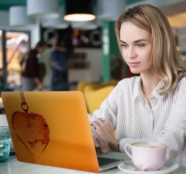 Laptop skin heart pendant charm - TenStickers