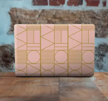 Laptop skin in geometric pink design - TenStickers