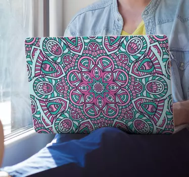 Laptop skin intricate colorful design - TenStickers
