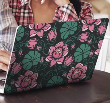 Laptop skin lotus floral design - TenStickers