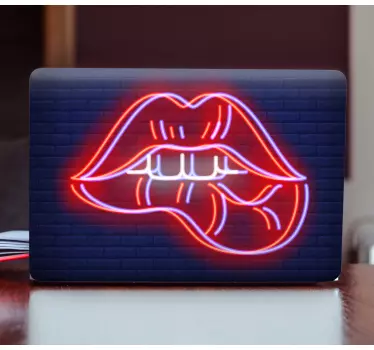 Laptop skin neon lip graphic - TenStickers
