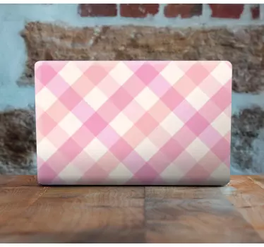 Laptop skin pink checkered pattern - TenStickers