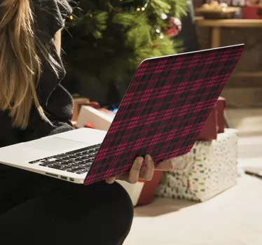Laptop skin plaid design cover - TenStickers