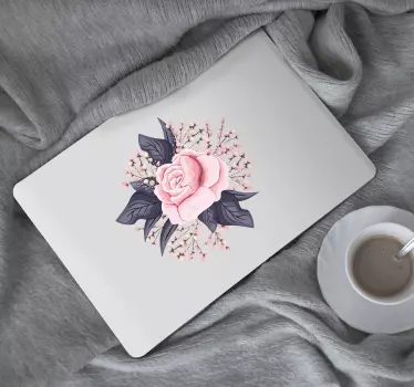 Laptop skin rose floral design - TenStickers