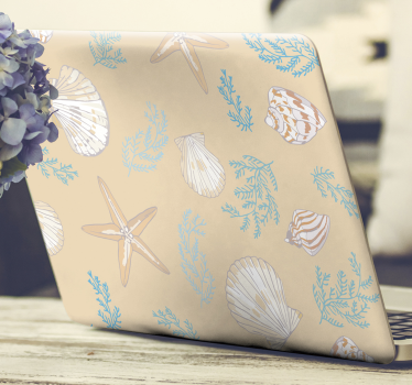 Laptop skin seashells and starfish design - TenStickers