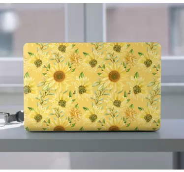 Laptop skin sunny floral design - TenStickers